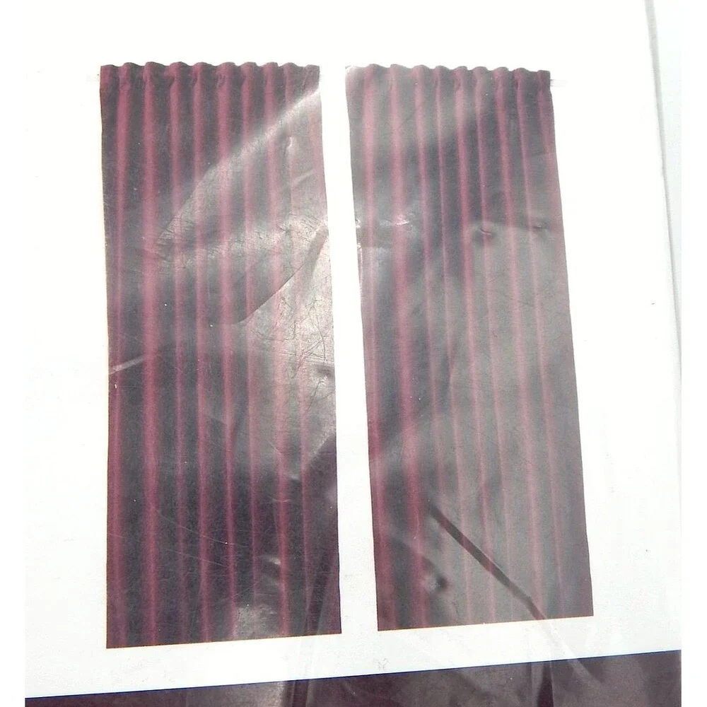 Ikea SANELA Dark Red Velvet Curtains Room Darkening 55x98 Inch 1 Pair 304.140.27